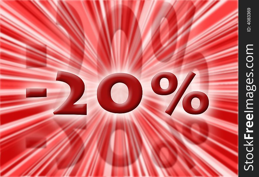 Percentage as symbol of shopping discounts