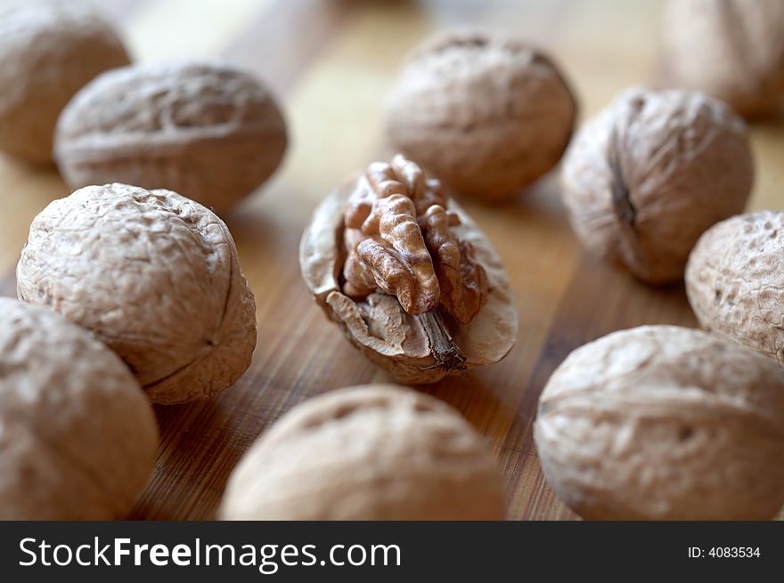An image of a nuts on neutral background. An image of a nuts on neutral background