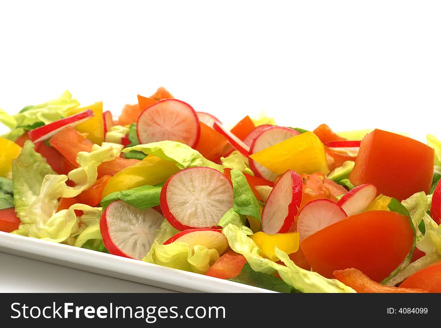 Fresh salad on white background