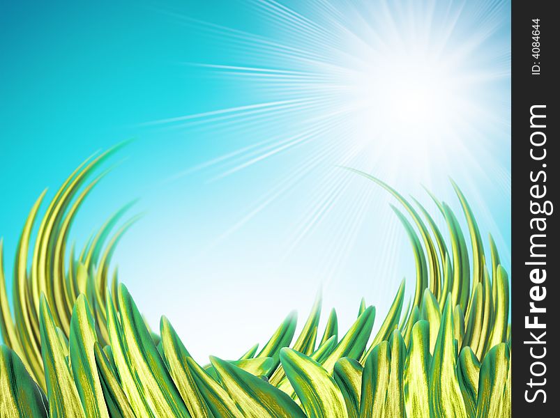 Summer Background With Grass