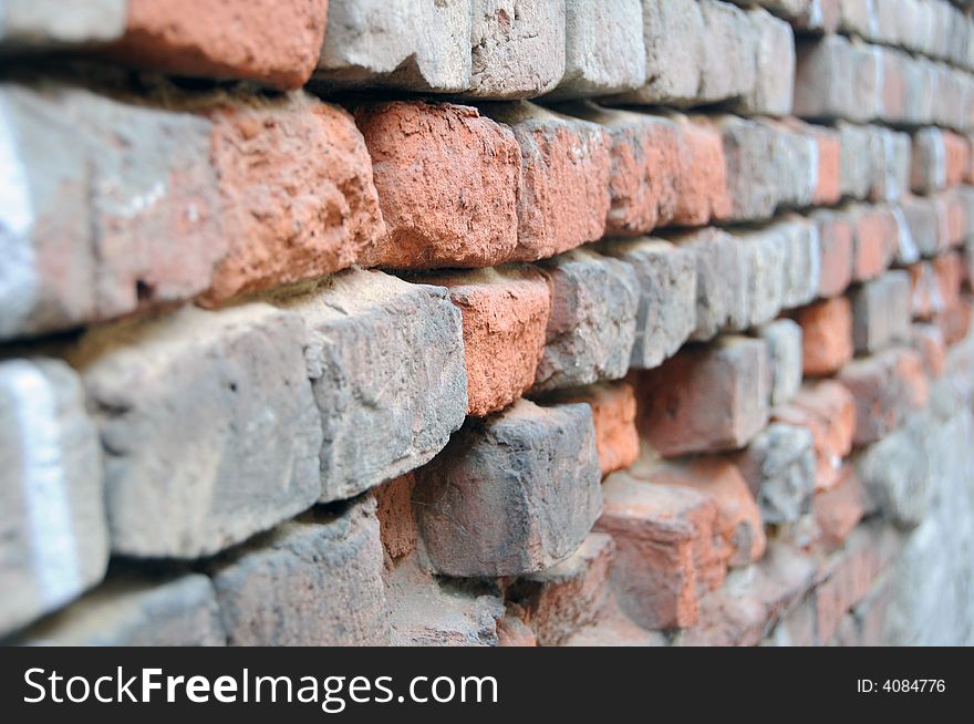 A view of an old brick wall