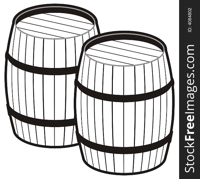 Art illustration of barrels in black and white