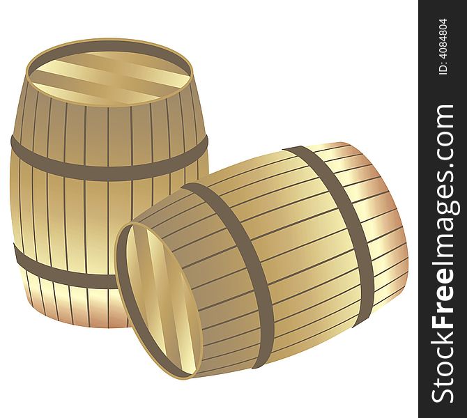 Art illustration of two barrels
