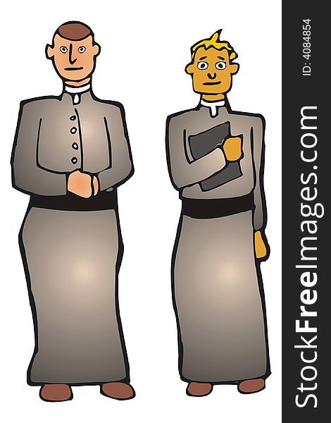 Art illustration of two religious men