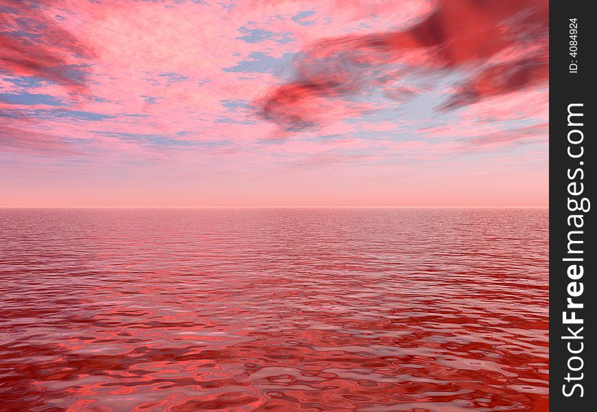 Beautiful sunset over a sea