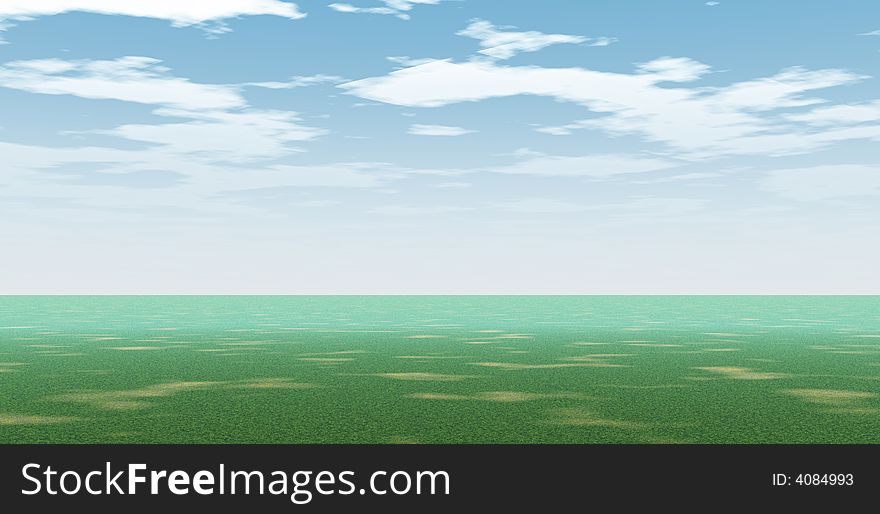 Beautiful summer landscape. 3d image. Beautiful summer landscape. 3d image