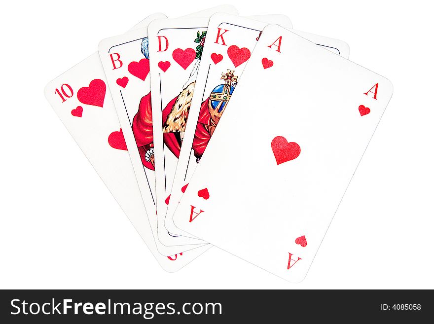 Set of playing cards isolated on a white background. Set of playing cards isolated on a white background.