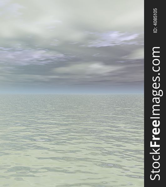 Beautiful stormy seascape. 3d image. Beautiful stormy seascape. 3d image