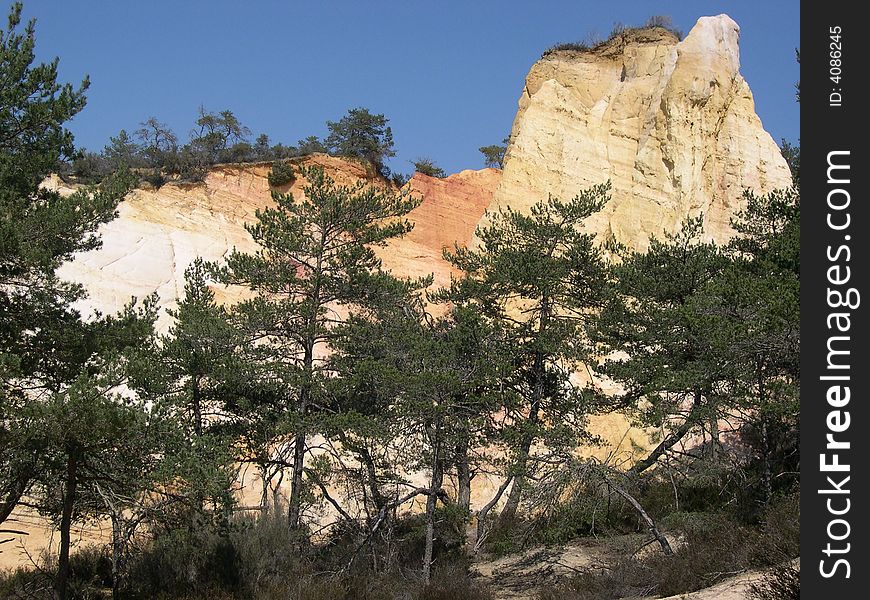 Typical colour of French canyon of Luberon