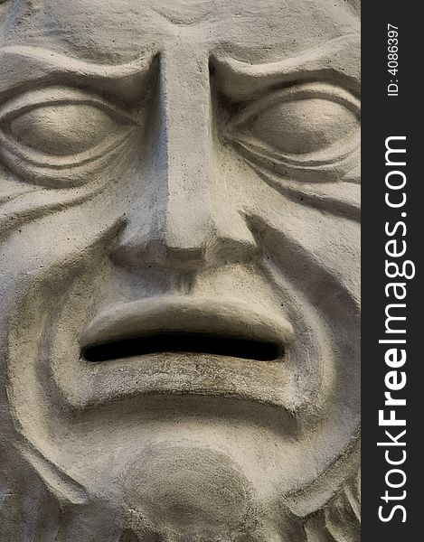 Carved Stone face mask