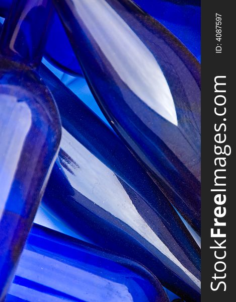 Blue Bottle Reflection Abstract