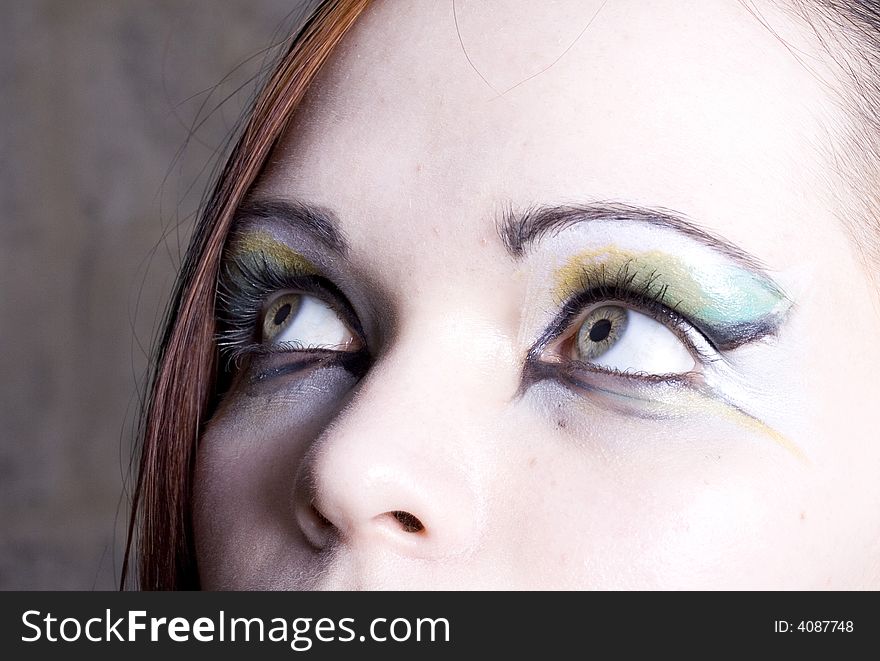 Portrait of the girl with a unusual, bright make-up