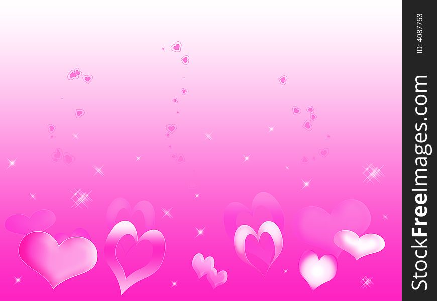 Pink hearts background