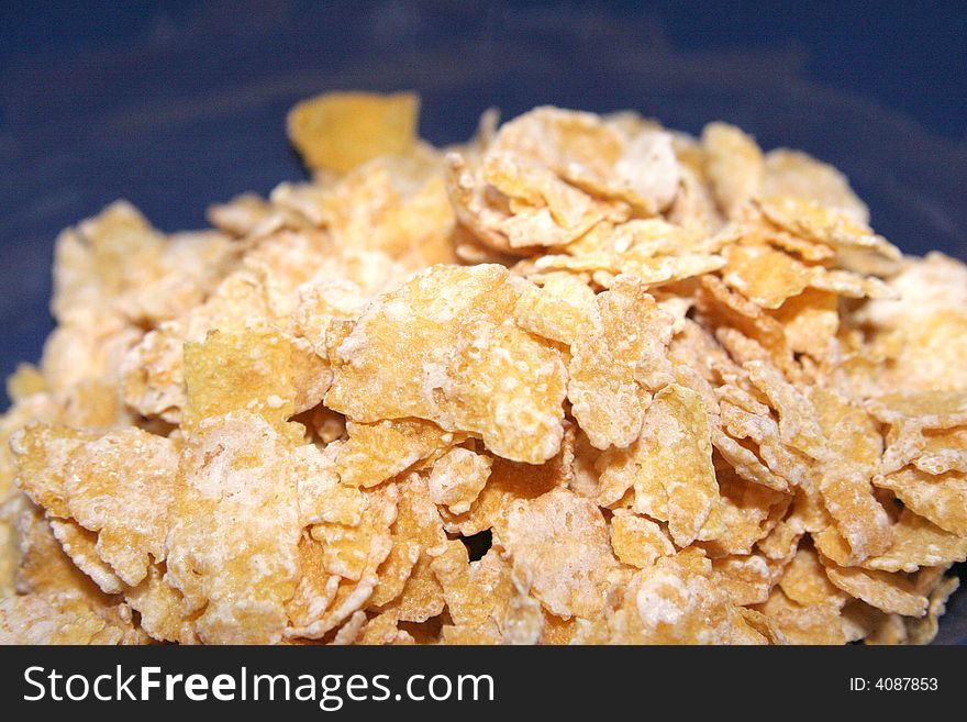 A closeup shot of cereal flakes. A closeup shot of cereal flakes.