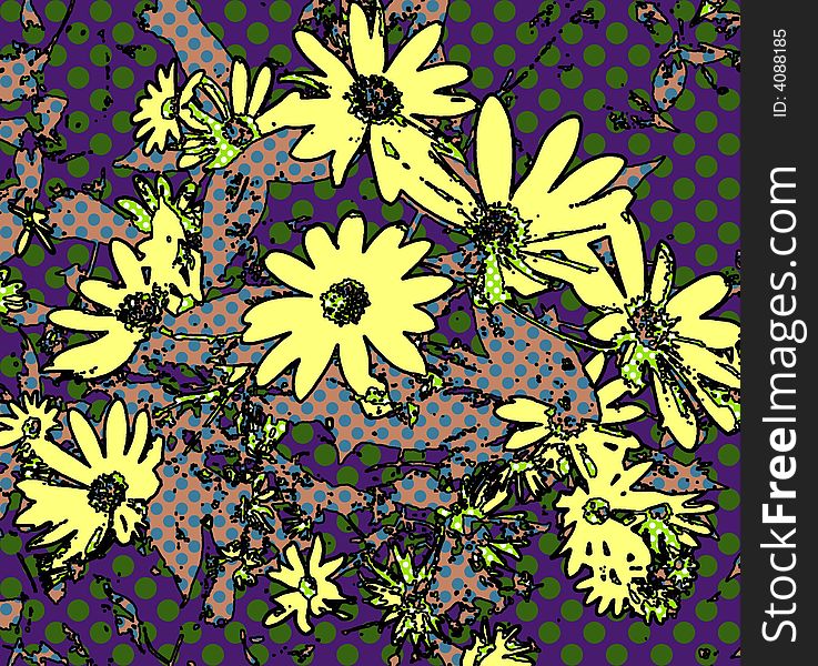 Pop Art Daisy Wallpaper