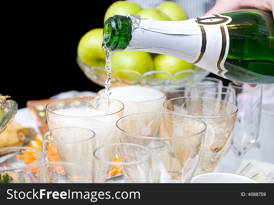 Pouring Of Champagne