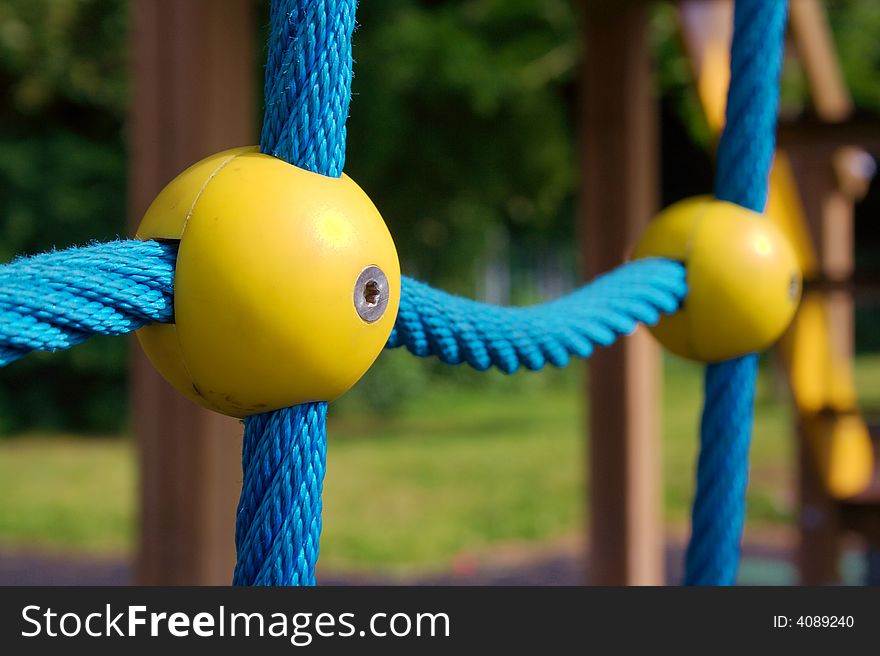 Connector ball on climbing frame. Connector ball on climbing frame