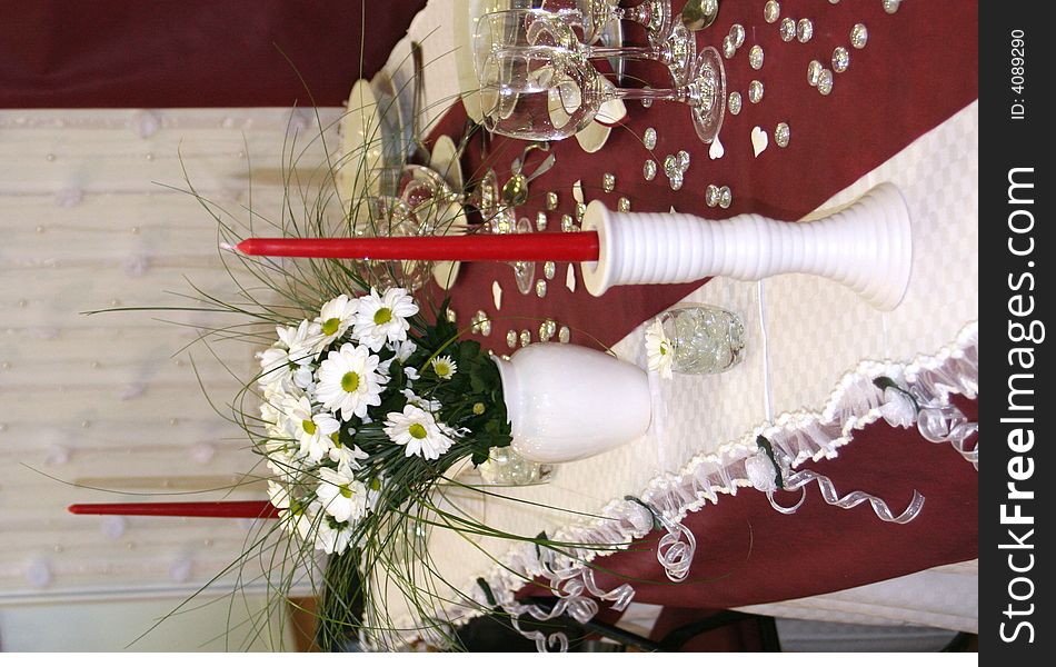 Wedding table in a restaurant