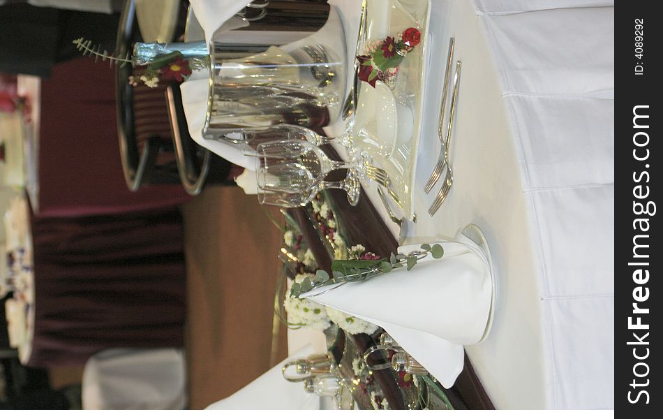 Wedding table in a restaurant