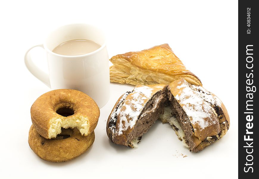 Hot Chocolate And Group Of Pastries