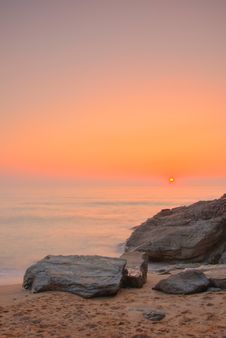 Sunset By The Ocean Royalty Free Stock Photography Sunset By The Ocean Royalty Free Stock Photography