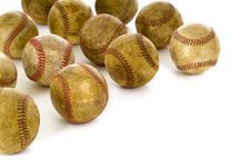 Vintage, Antique Baseballs Royalty Free Stock Photography
