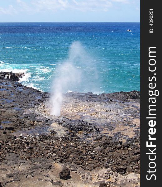 Spouting Horn in the Hawaiian Island of Kauai