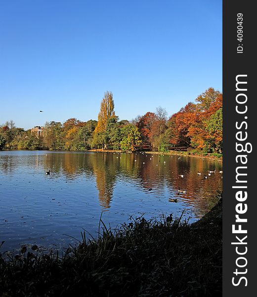 Lake and park in Winchmore Hill, London. Lake and park in Winchmore Hill, London