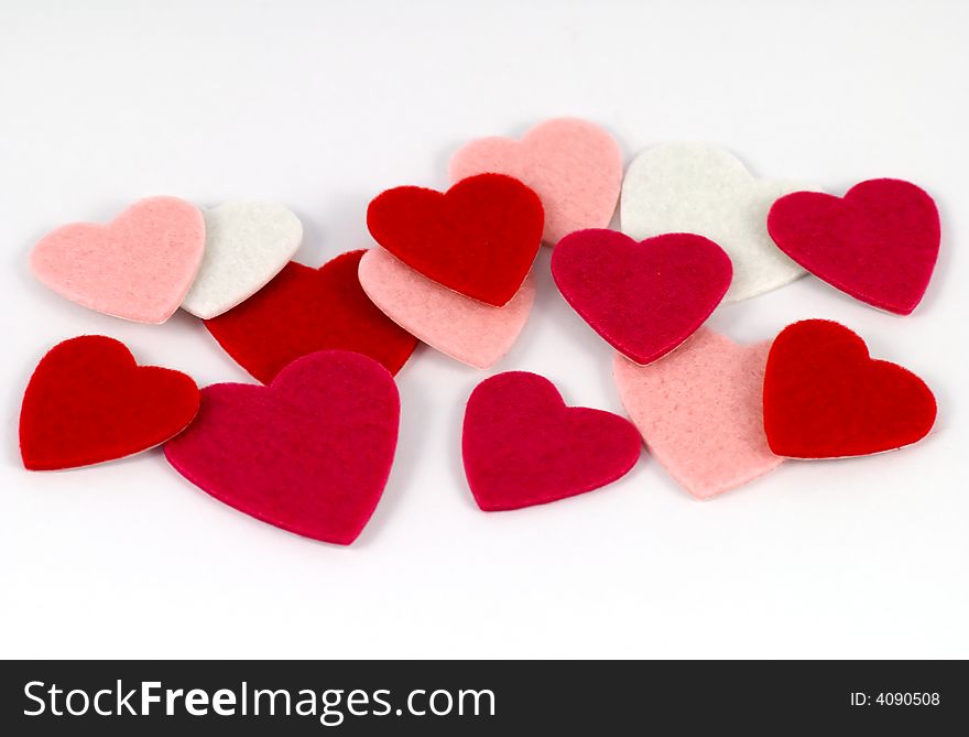 Various sized hearts in different colors. Various sized hearts in different colors.