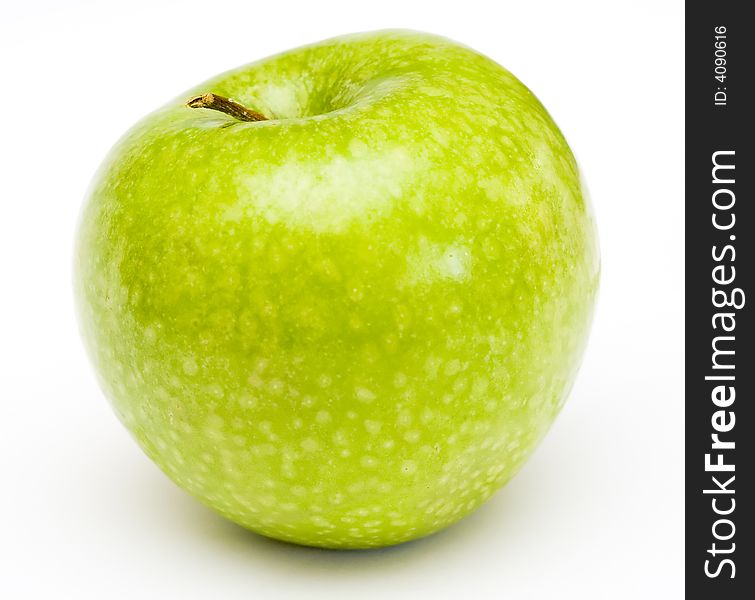 Fresh green apple at white background