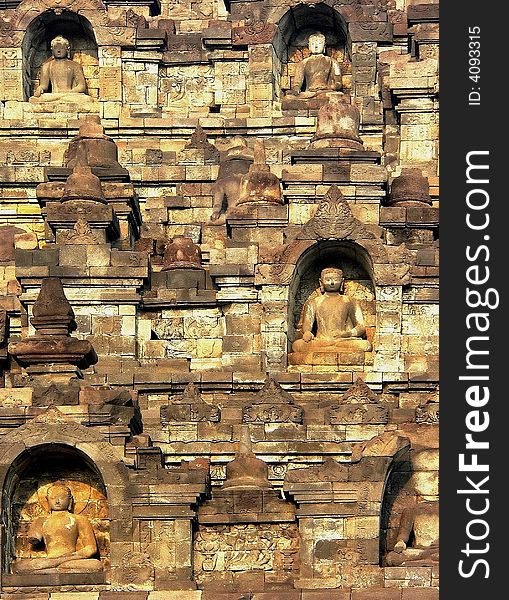 Borobudur temple low-relief buddhist