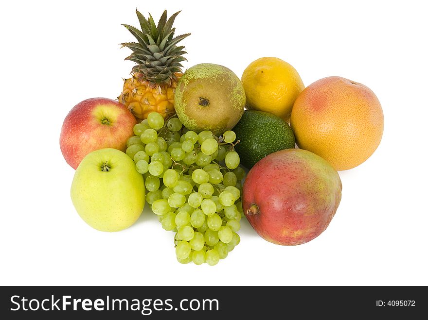 Different varieties of fruit on a plate. Different varieties of fruit on a plate.