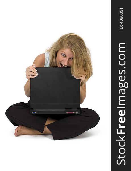 Woman With A Laptop.
