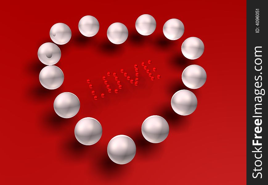 3D pearl heart
