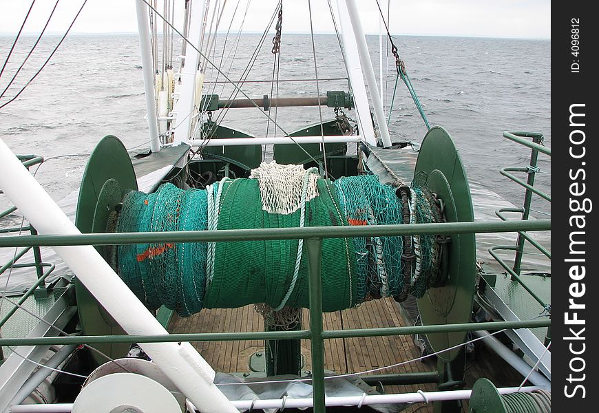 The fishing boat in the sea