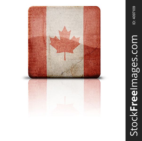 Grunge style flag of Canada