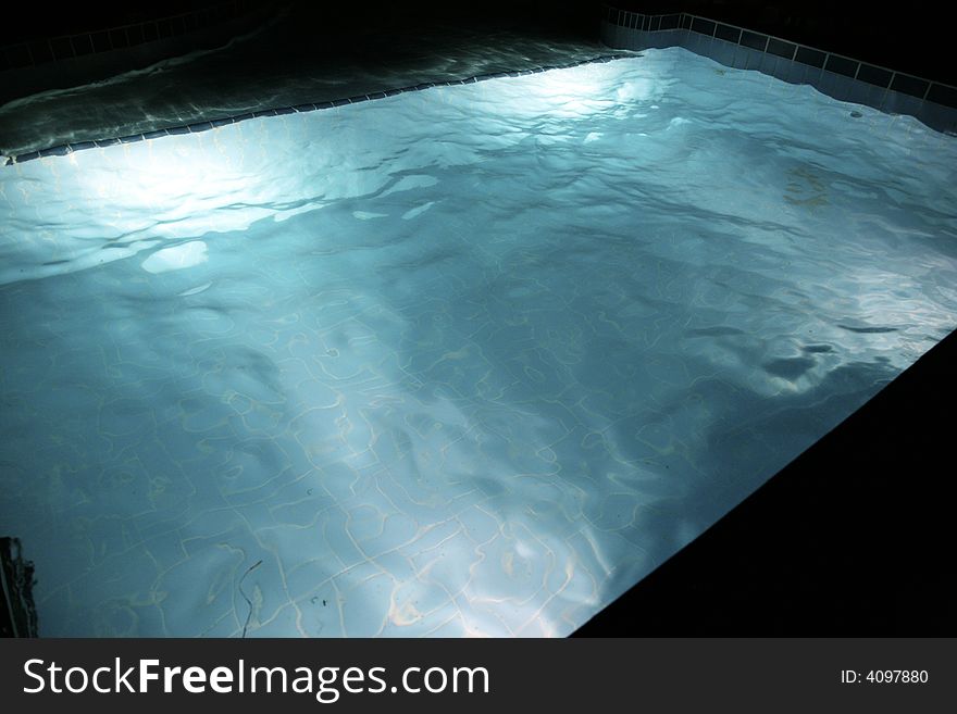 Night pool with subwater lights