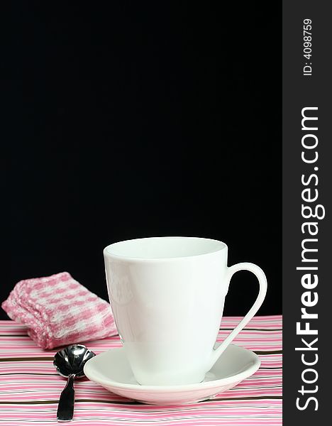 A decorative table set for a coffee break. A decorative table set for a coffee break