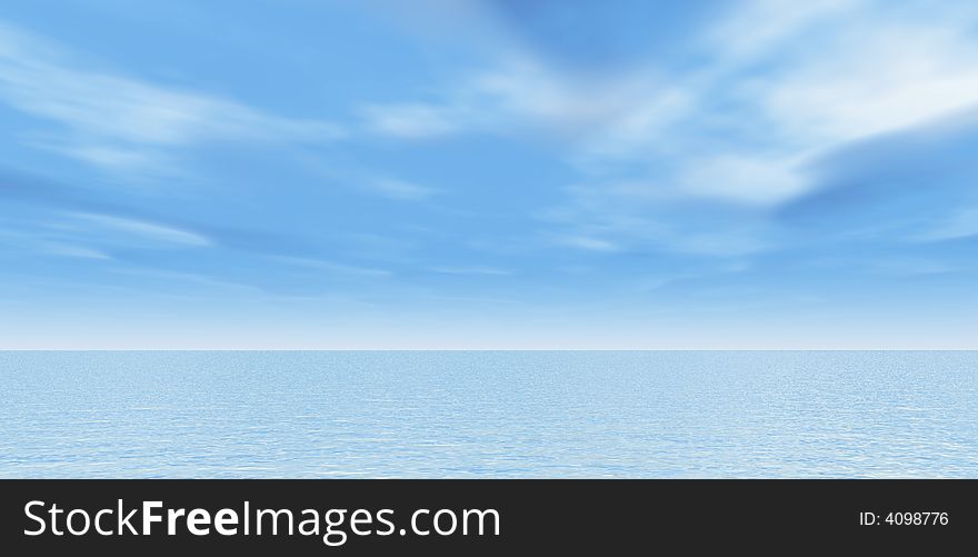 Beautiful summer seascape. 3d image. Beautiful summer seascape. 3d image