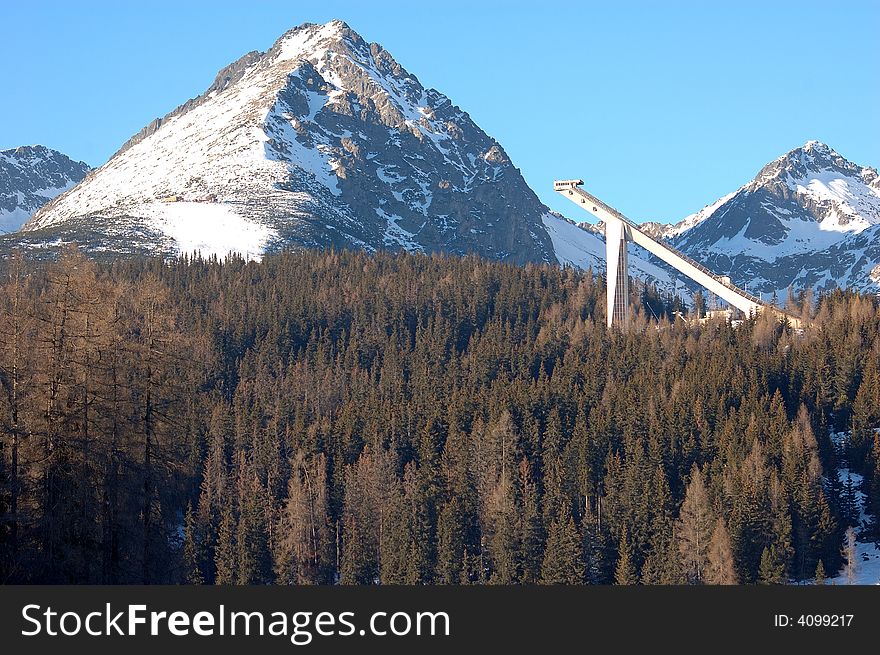 Mountain. Ski areal Strbske pleso /Slovak republic/