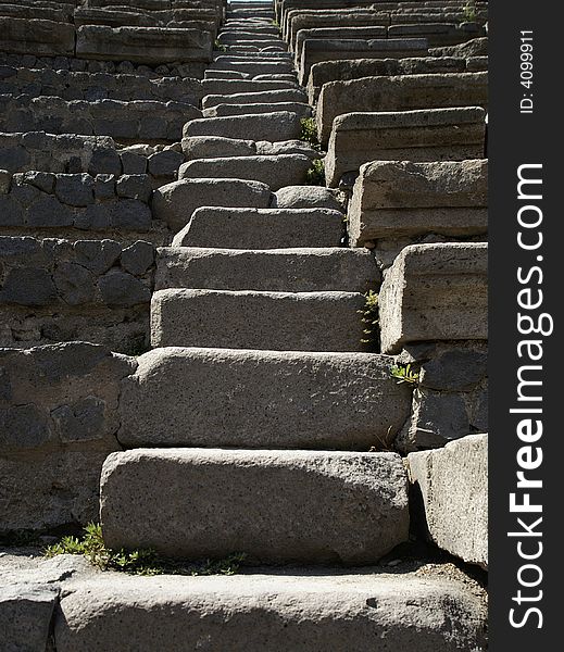 Ancient steps of Pompeii Theatre