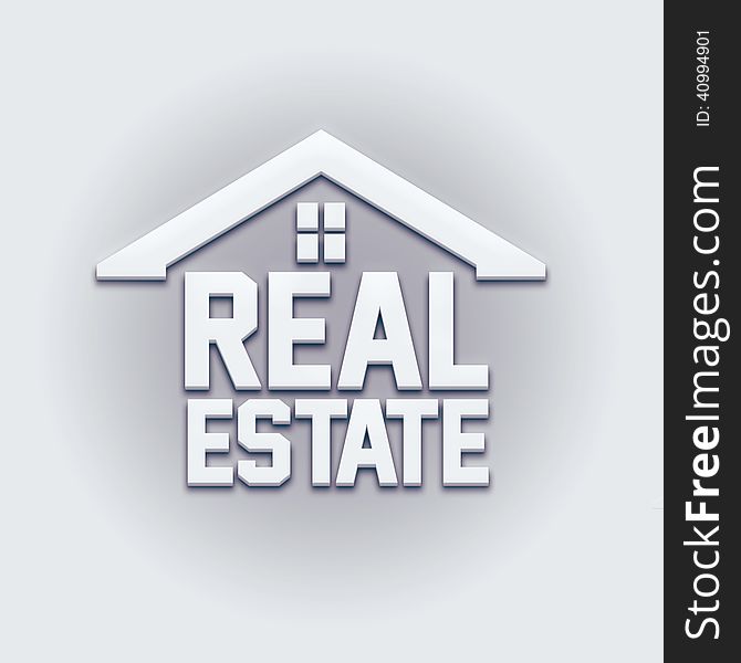 Real Estate House Card Sign. in 3D