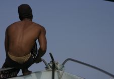 A Boat Men Royalty Free Stock Image A Boat Men Royalty Free Stock Image
