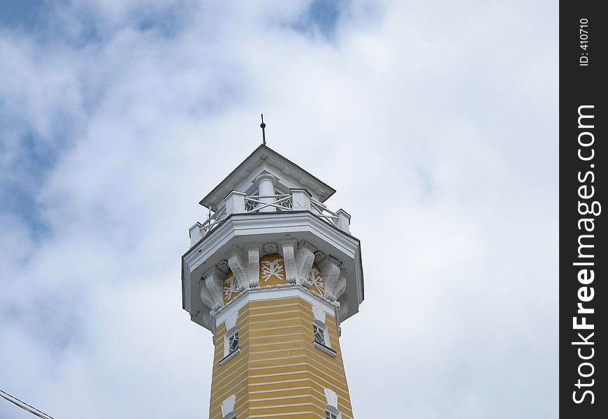Russia, Kostroma city. The oldest fire tower, also firehouse and musÐµus of fireman. Center of the city. Russia, Kostroma city. The oldest fire tower, also firehouse and musÐµus of fireman. Center of the city.