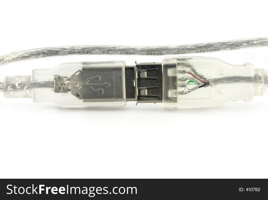 USB Cable on white background. USB Cable on white background