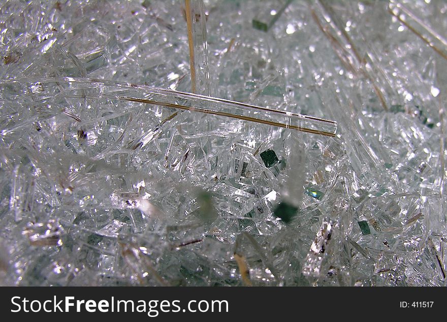 Shattered Clear Glass closeup. Shattered Clear Glass closeup.