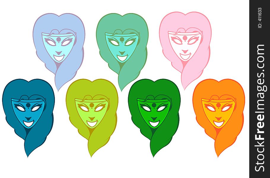 Vector - Colourful Heads.