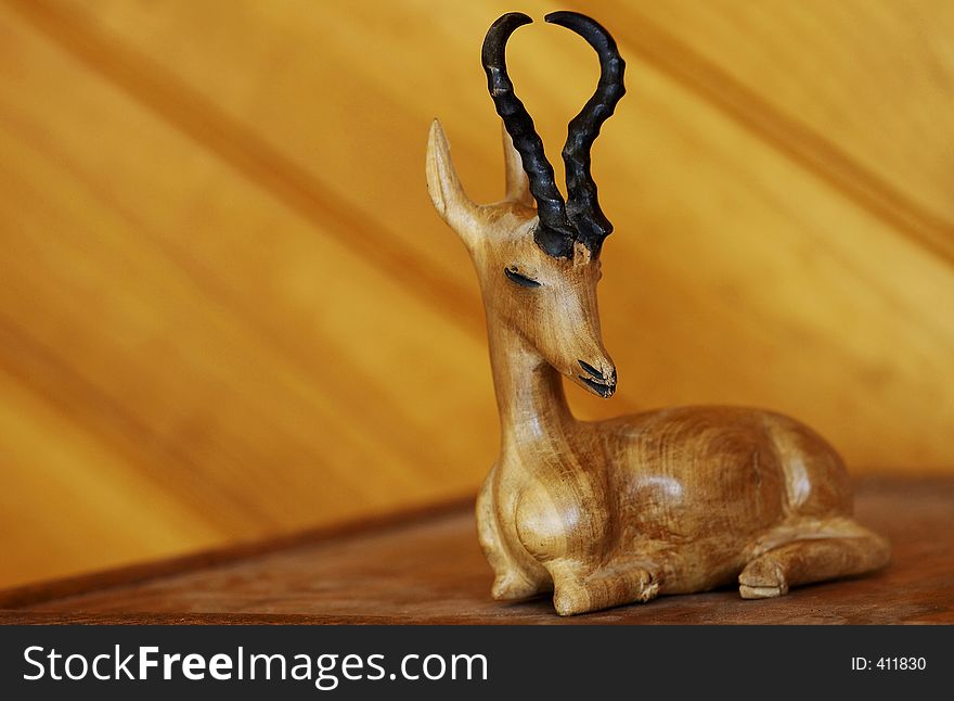 African Antelope Wood Carving