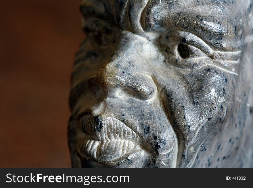 Closeup of an African Head - made out of Stone. Closeup of an African Head - made out of Stone