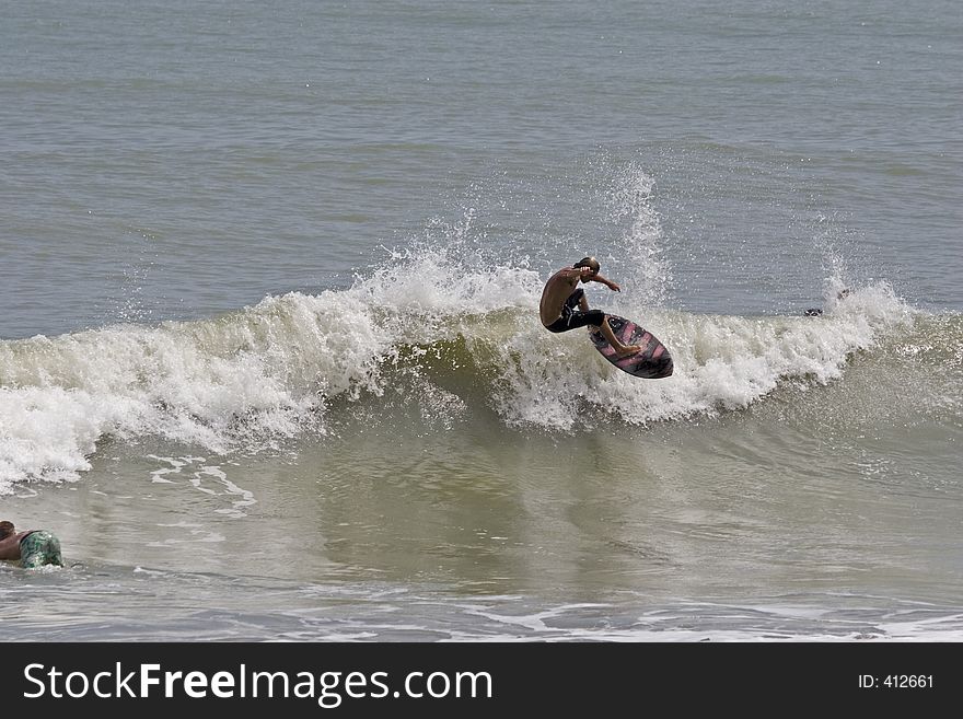 Surfer in wave